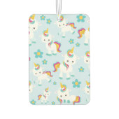 ユニコーン，かわいいユニコーン，花 カーエアーフレッシュナー (裏面)