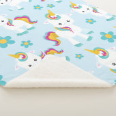 ユニコーン，かわいいユニコーン，花 シェルパブランケット (3/4)