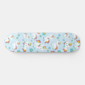 ユニコーン，かわいいユニコーン，花 スケートボード (横)