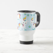 ユニコーン，かわいいユニコーン，花 トラベルマグ (正面右)