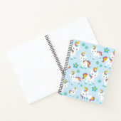 ユニコーン，かわいいユニコーン，花 ノートブック (内部)
