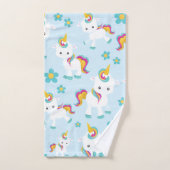 ユニコーン,かわいいユニコーン,花 バスタオルセット (ハンドタオル)