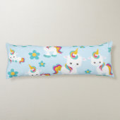 ユニコーン，かわいいユニコーン，花 ボディピロー (裏面)