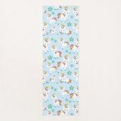 ユニコーン，かわいいユニコーン，花 ヨガマット (正面)