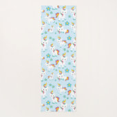 ユニコーン，かわいいユニコーン，花 ヨガマット (裏面)