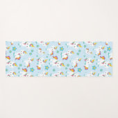 ユニコーン，かわいいユニコーン，花 ヨガマット (正面(横))