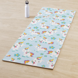 ユニコーン，かわいいユニコーン，花 ヨガマット