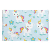 ユニコーン,かわいいユニコーン,花 枕カバー (裏面)