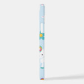 ユニコーン，かわいいユニコーン，花 iPhoneケース (右側面)