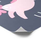 ユニコーン かわいい ピンク ぬりえポスター ポスター (角)