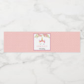 ユニコーン かわいい ピンク 水玉 花 水彩 ペットボトルラベル (シングルラベル)