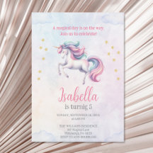 ユニコーン かわいい マジカル ウォーターカラー 誕生日パーティー