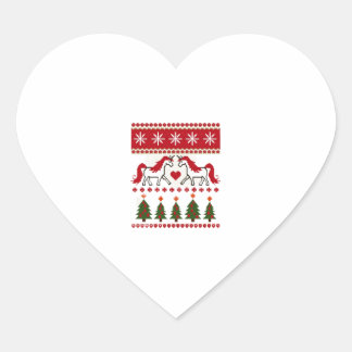 ユニコーン ださいクリスマスセーター パーティーTシャツ (2) ハートシール