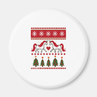 ユニコーン ださいクリスマスセーター パーティーTシャツ (2) マグネット