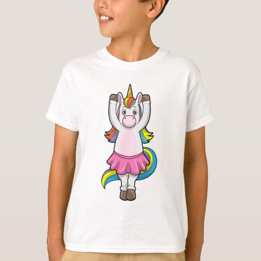 ユニコーン・アット・バレエ・ダンスとスカート Tシャツ (正面)