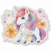 ユニコーン・アニメ・ガールの花 シール (正面)