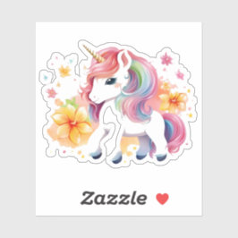 ユニコーン・アニメ・ガールの花 シール