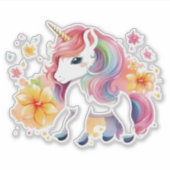 ユニコーン・アニメ・ガールの花 シール (正面)