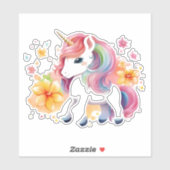 ユニコーン・アニメ・ガールの花 シール (シート)