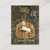 ユニコーン/アンティークフローラブラウンパーチメントモノグラム 名刺 (裏面)