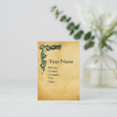 ユニコーン/アンティークフローラブラウンパーチメントモノグラム 名刺 (スタンド正面)