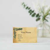 ユニコーン/アンティークフローラブラウンパーチメントモノグラム 名刺 (スタンド正面)