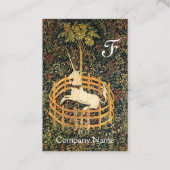 ユニコーン/アンティークフローラブラウンパーチメントモノグラム 名刺 (裏面)