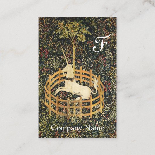 ユニコーン/アンティークフローラブラウンパーチメントモノグラム 名刺 (裏面)