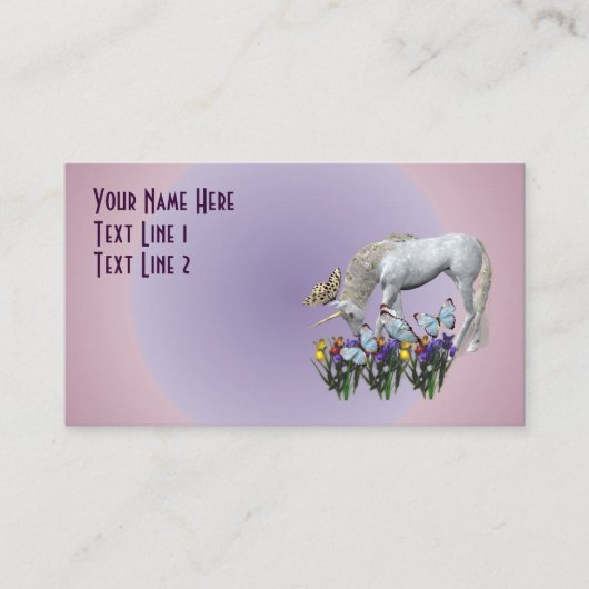 ユニコーン・アンド・バターフライズファンタジー名刺 名刺 (正面)