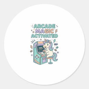 ユニコーン アーケード マジック アクティブ トレンディ プロダクト グラフィック ラウンドシール