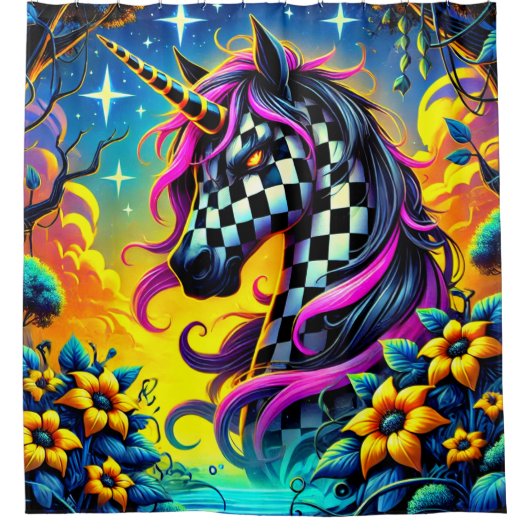 ユニコーン・アート シャワーカーテン (正面)