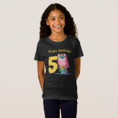 ユニコーン イエロー 5歳 誕生日Tシャツ Tシャツ (正面フル)