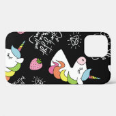ユニコーン、イチゴ、パイナップル、アイスクリームスケッチ Case-Mate iPhoneケース (裏面 (横))
