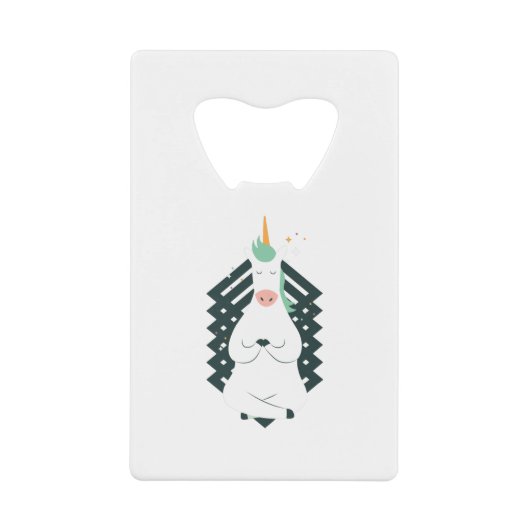 ユニコーン・イン・ヨガポーズ クレジットカード栓抜き (正面)