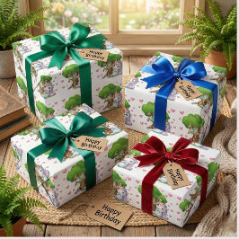 ユニコーン&ウッドランドフレンズラッピング紙かわいい ラッピングペーパー