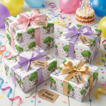 ユニコーン&ウッドランドフレンズラッピング紙かわいい