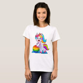 ユニコーン エクササイズ 体操 フィットネス Tシャツ (正面フル)