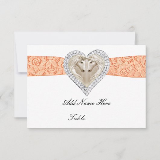 ユニコーン オレンジ ラレース テーブル プレース カード (正面)