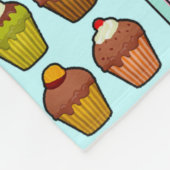 ユニコーン,カップケーキと振りかけるかわいいピンクの女の子 フリースブランケット (角)