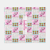 ユニコーン、カップケーキ、かわいい散策をパーソナライズ フリースブランケット (正面(横))