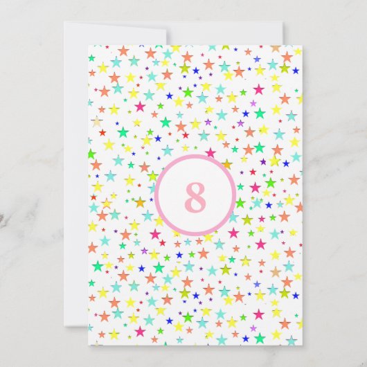 ユニコーン&カラー数々のスターズバースデーパーティー 招待状 (裏面)