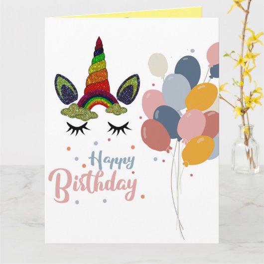 ユニコーン  カード (黄色い花)