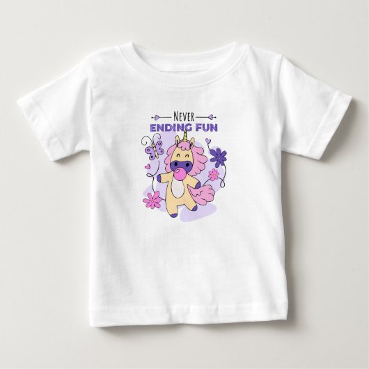 ユニコーン ガム ファン キャラクター ベビーTシャツ (正面)