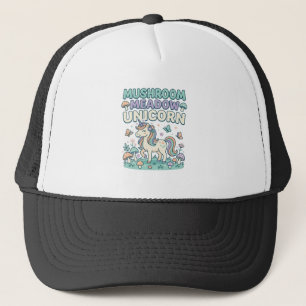 ユニコーン キノコ 草原 ユニコーン トレンディTシャツ デザイン キャップ