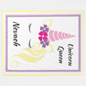 ユニコーン・クイーン フリースブランケット (正面(横))