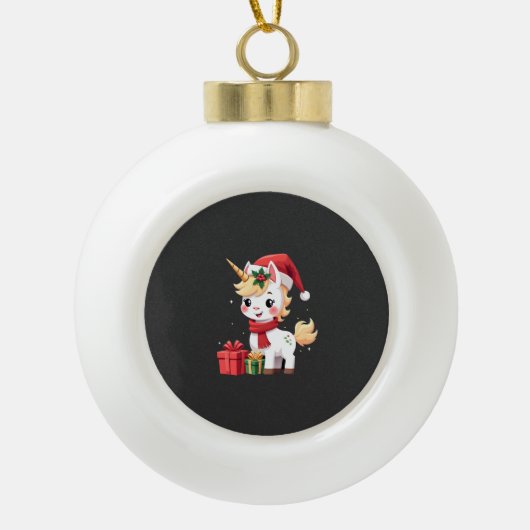 ユニコーン クリスマス オーナメント サンタ ユニコーン Xmas T (正面)