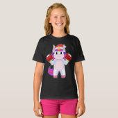ユニコーン クリスマス ボクシング Tシャツ (正面フル)