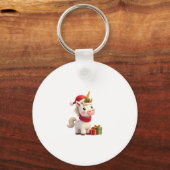 ユニコーン クリスマス 装飾 サンタ ユニコーン Xmas T- キーホルダー (正面)
