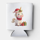 ユニコーン クリスマス 装飾 サンタ ユニコーン Xmas T- 缶クーラー (正面)