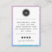 ユニコーン グリッター カスタム ロゴ イヤリング ディスプレイ ガーリー 名刺 (裏面)